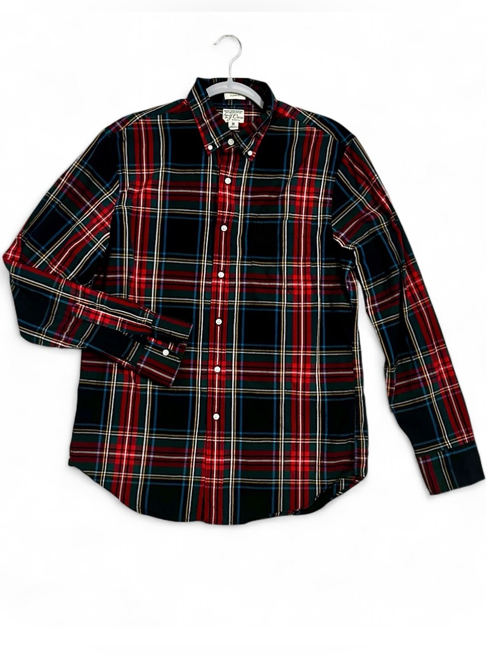 Vintage J. Crew Classic Stretch Men's Red Plaid Button-Down Shirt
